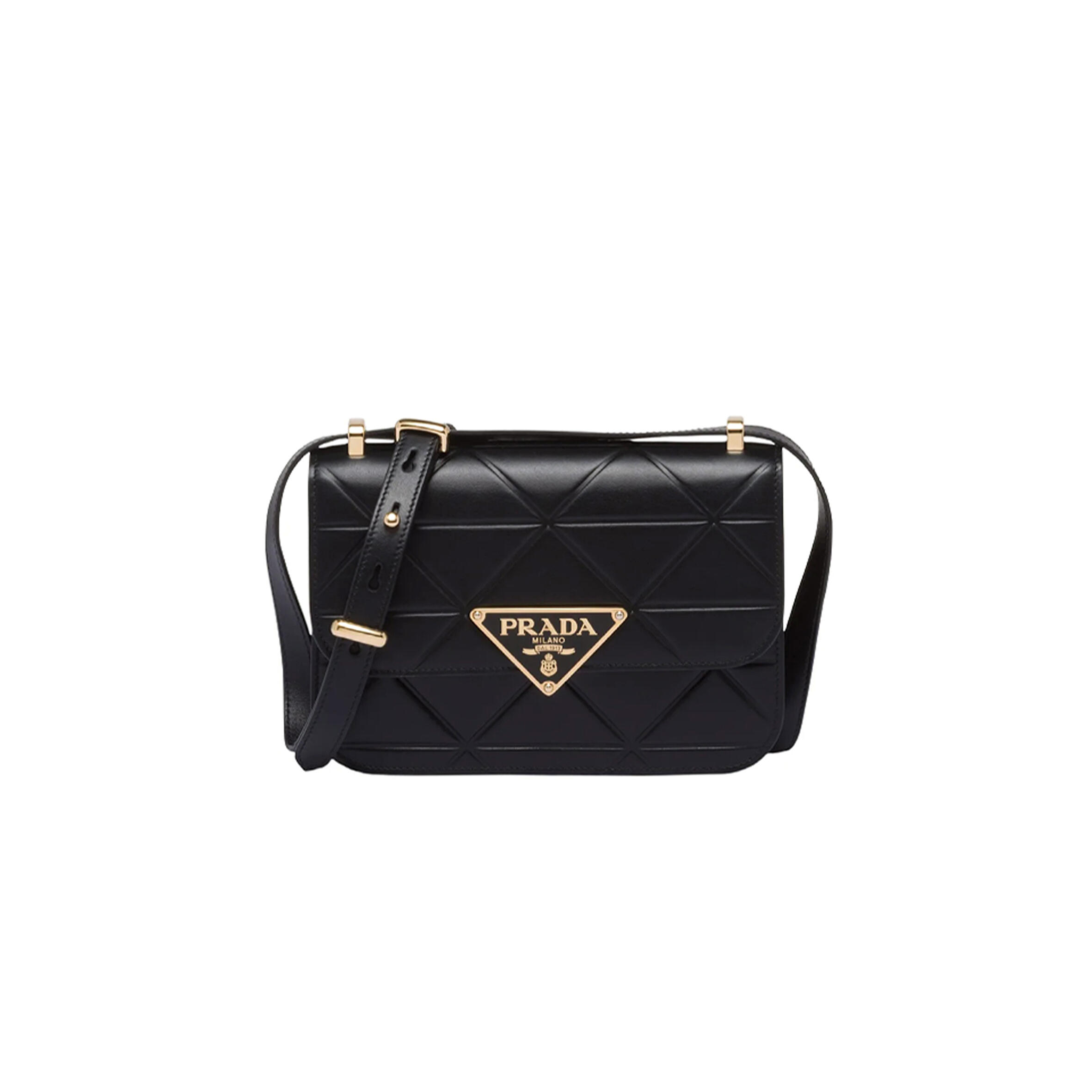 Pra*a small triangle quilted shoulder bag 1bd320 (22*16*6cm)